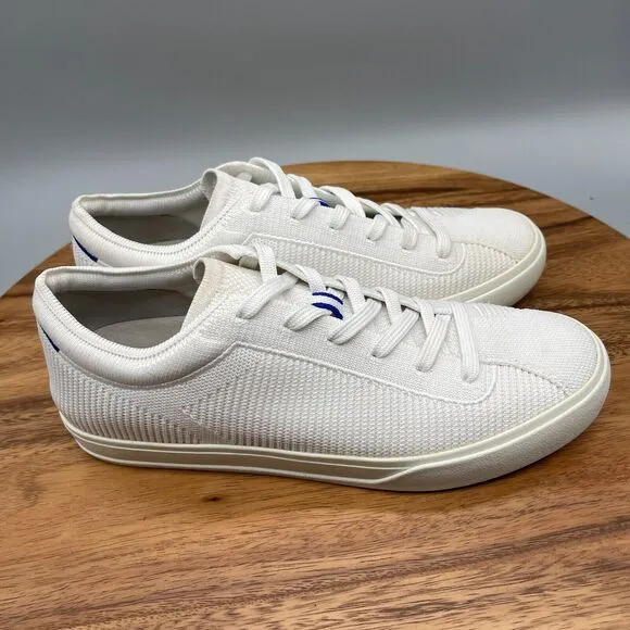 Rothy's The Lace Up Bright White Knit Fabric Shoes Womens Size 9 Sneakers