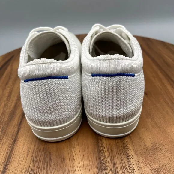 Rothy's The Lace Up Bright White Knit Fabric Shoes Womens Size 9 Sneakers