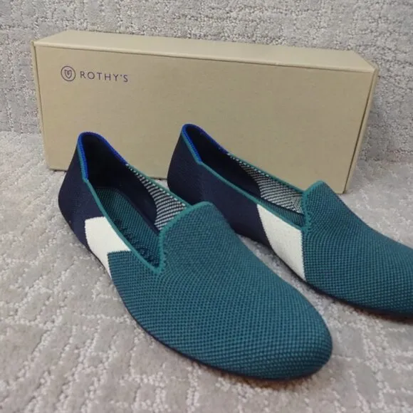 Rothys The Loafers Women's Size 7.5 US Spruce Prep Round Toe Slip on Flats Shoes