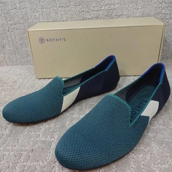 Rothys The Loafers Women's Size 7.5 US Spruce Prep Round Toe Slip on Flats Shoes