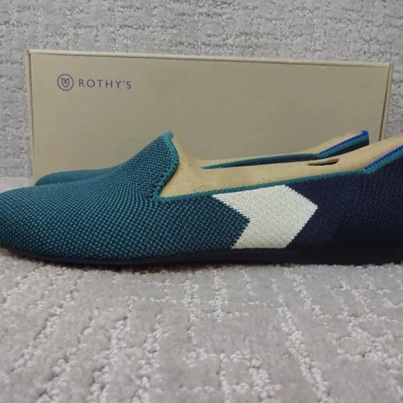 Rothys The Loafers Women's Size 7.5 US Spruce Prep Round Toe Slip on Flats Shoes