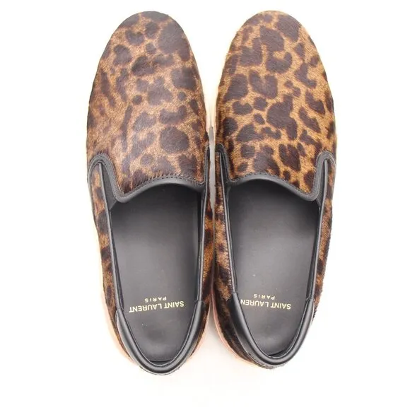 Saint Laurent Paris Leopard Cheetah Women's Size EU 40 Slip On Shoes Sneakers
