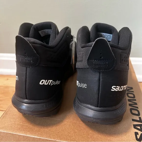 Salomon Outpulse Mid GTX Mens Size 8.5 Black High Top Hiking Boots Shoes