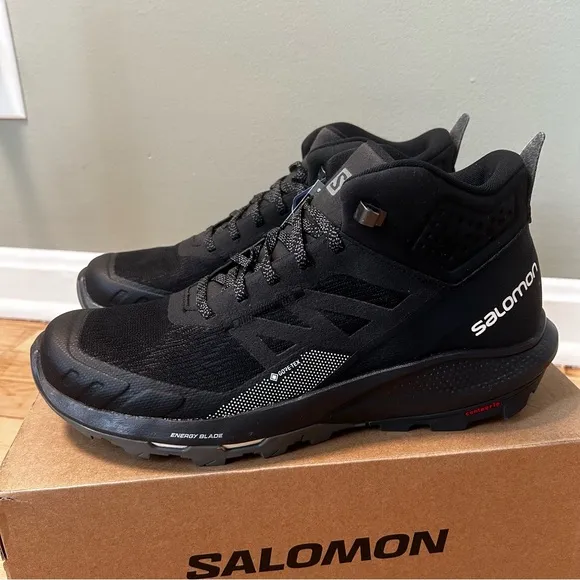 Salomon Outpulse Mid GTX Mens Size 8.5 Black High Top Hiking Boots Shoes