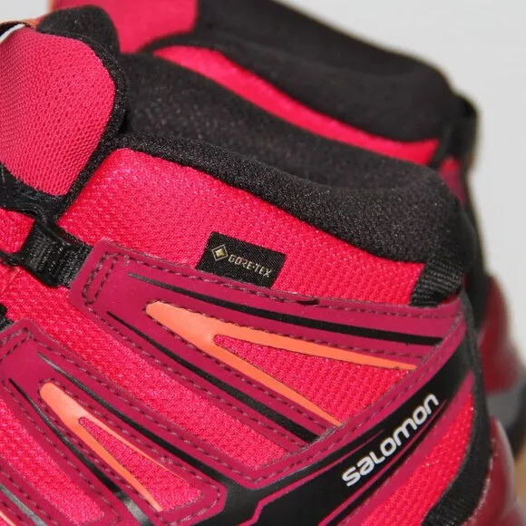 Salomon X-Ultra Mid GTX J Gore-Tex Waterproof Hiking Boots Girls 3 4 5 Pink