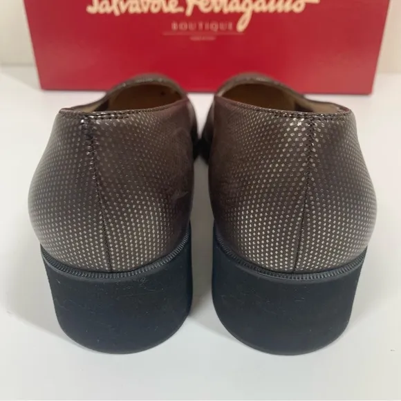 Salvatore Ferragamo Farix Heeled Shoes Leather Suede Toe Size 7