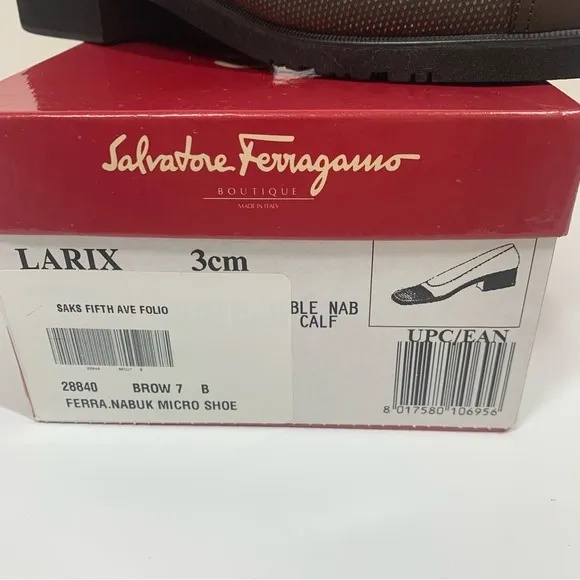 Salvatore Ferragamo Farix Heeled Shoes Leather Suede Toe Size 7