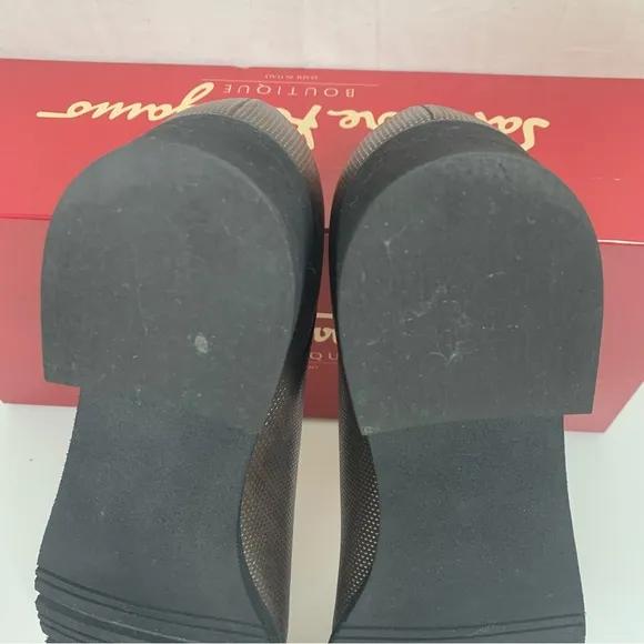 Salvatore Ferragamo Farix Heeled Shoes Leather Suede Toe Size 7