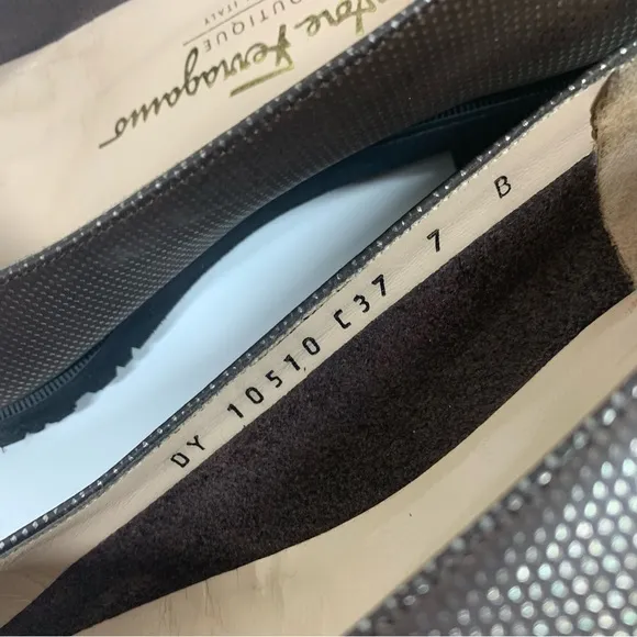 Salvatore Ferragamo Farix Heeled Shoes Leather Suede Toe Size 7