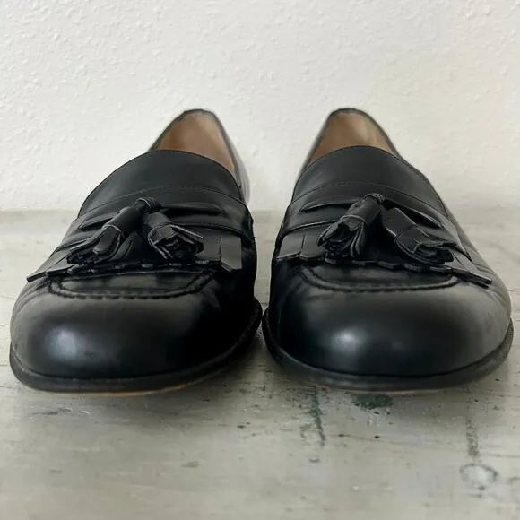 Salvatore Ferragamo leather loafers Kiltie tassel preppy black dress shoes 10 B