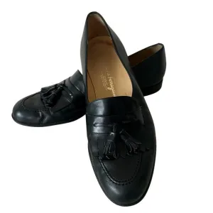 Salvatore Ferragamo leather loafers Kiltie tassel preppy black dress shoes 10 B