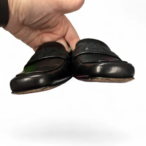 Salvatore Ferragamo Marcella Black Leather Mules with Leather Soles Size 7 3A