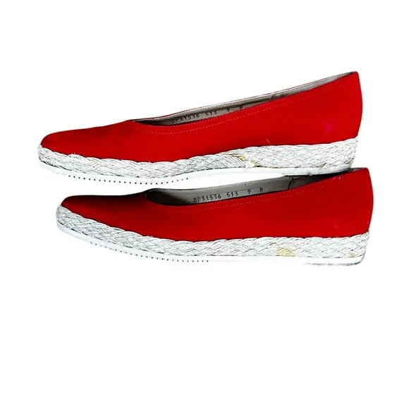 Salvatore Ferragamo Red Suede Espadrilles Shoes size 9 GUC