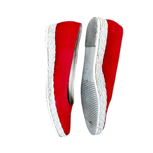 Salvatore Ferragamo Red Suede Espadrilles Shoes size 9 GUC