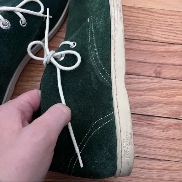 Salvatore Ferragamo World &quot;Rico&quot; green Suede Chukka Boots Shoes Men's