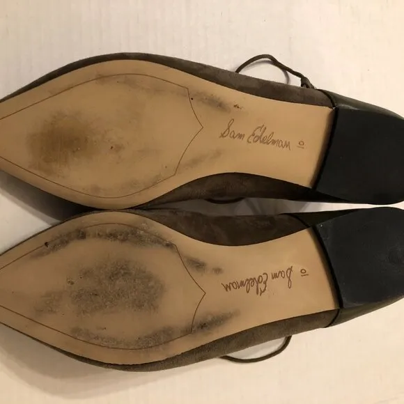 SAM EDELMAN WOMEN'S GREEN LEATHER SHOES  SIZE: 10