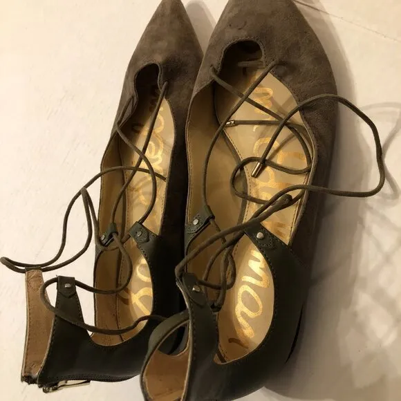 SAM EDELMAN WOMEN'S GREEN LEATHER SHOES  SIZE: 10