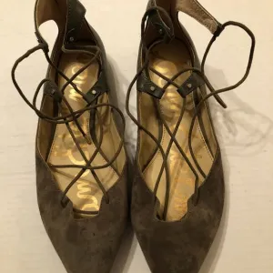 SAM EDELMAN WOMEN'S GREEN LEATHER SHOES  SIZE: 10