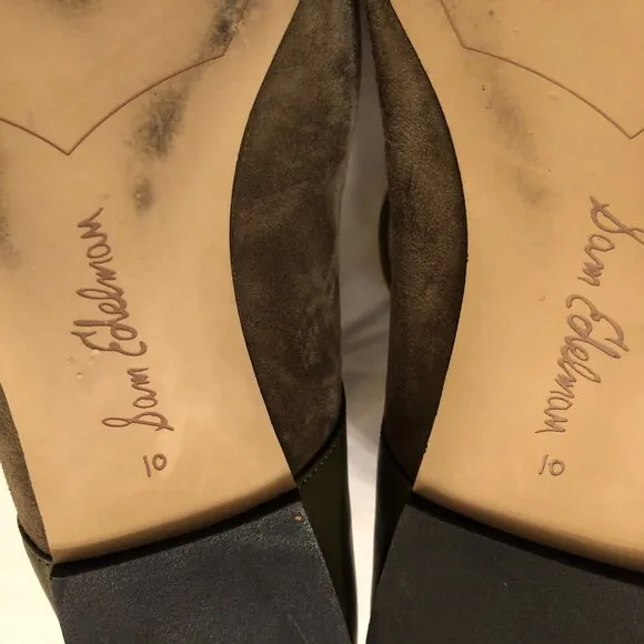 SAM EDELMAN WOMEN'S GREEN LEATHER SHOES  SIZE: 10