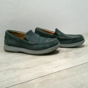 Samuel Hubbard Blue Leather Preppy Boat Shoes Loafer Size 10.5 M