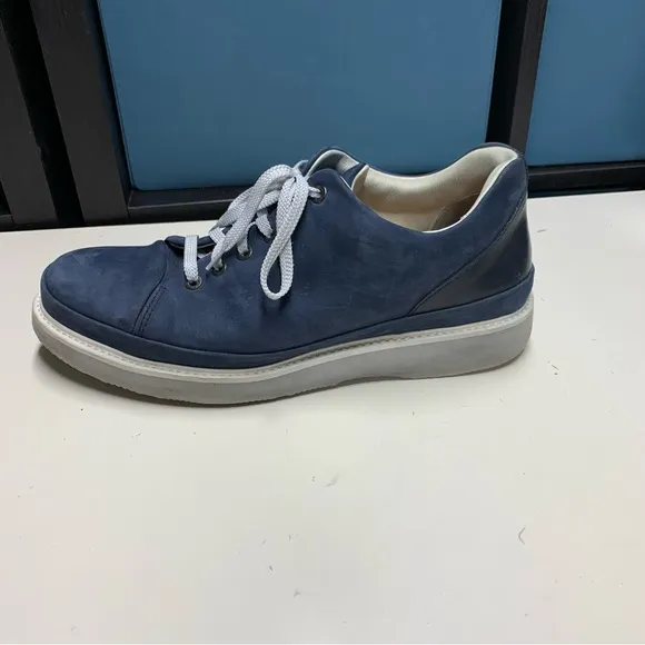 Samuel Hubbard Fast Sneakers Navy Nubuck Leather Mens Size 10 M