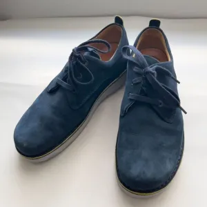 Samuel Hubbard Shoes Men's 9M &quot;Hubbard Free&quot; Suede Oxford Navy Nubuck Lace Up