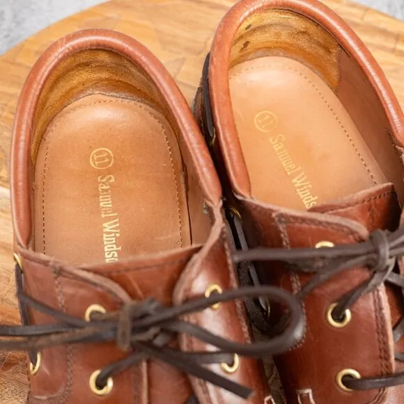 Samuel Windsor BV239 Prestige Boat Shoe Men's US Size 11 Brown Lace Up