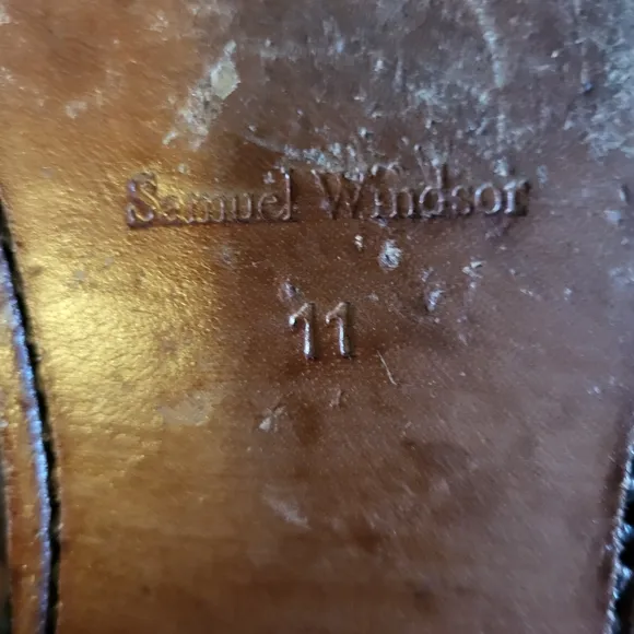 Samuel Windsor Men's Wingtip Oxford Dress Shoes, Size 11, Black, Classic, Elegan