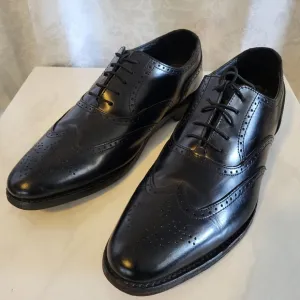 Samuel Windsor Men's Wingtip Oxford Dress Shoes, Size 11, Black, Classic, Elegan