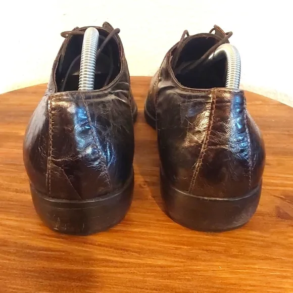San Marina Men's Black/Silver Marbled Leather Oxford Dress Shoes Formal Sz.11