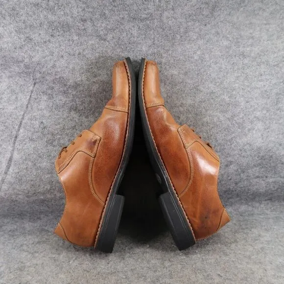 Sandro Moscoloni Shoes Mens 11 Oxford Cap Toe Classic Leather Dress Formal Brown