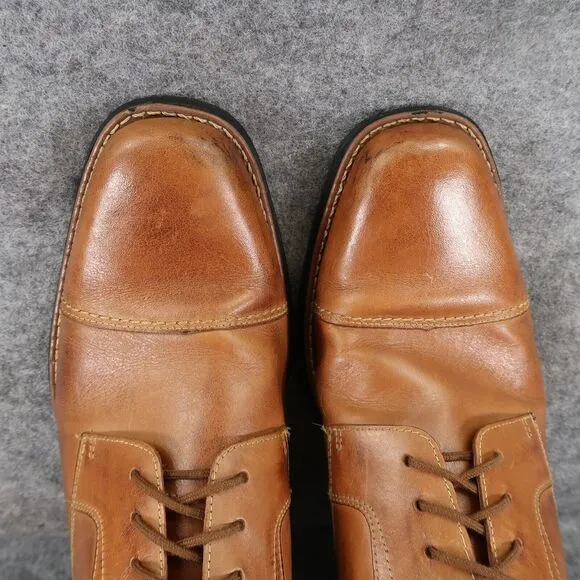Sandro Moscoloni Shoes Mens 11 Oxford Cap Toe Classic Leather Dress Formal Brown