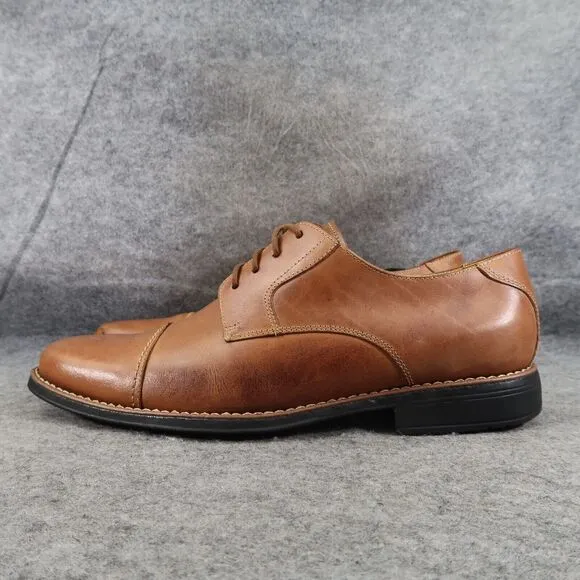 Sandro Moscoloni Shoes Mens 11 Oxford Cap Toe Classic Leather Dress Formal Brown