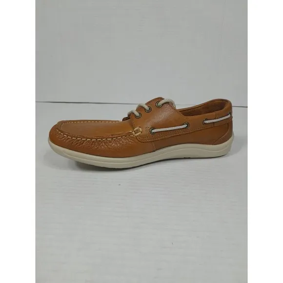 SAS Catalina Boat Deck Sandstone Brown Leather Womens Sz 9  Shoes USA Made
