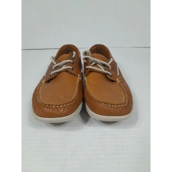 SAS Catalina Boat Deck Sandstone Brown Leather Womens Sz 9  Shoes USA Made
