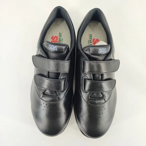 SAS Men's VTO BLK Black Leather Slip-On Loafer Shoes Size 9.5 US