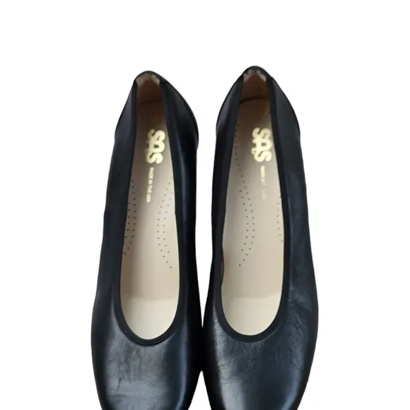 SAS Milano Black Leather Classic Pumps Heels Shoes Comfort USA Womens Si…