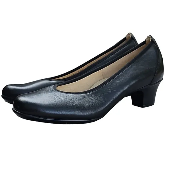 SAS Milano Black Leather Classic Pumps Heels Shoes Comfort USA Womens Si…