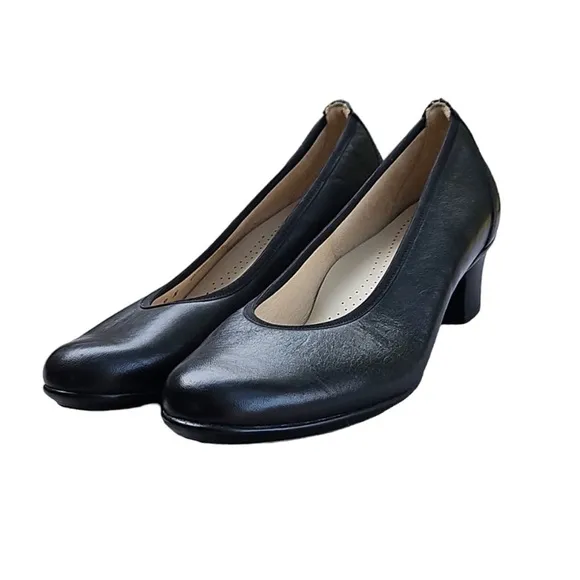 SAS Milano Black Leather Classic Pumps Heels Shoes Comfort USA Womens Si…