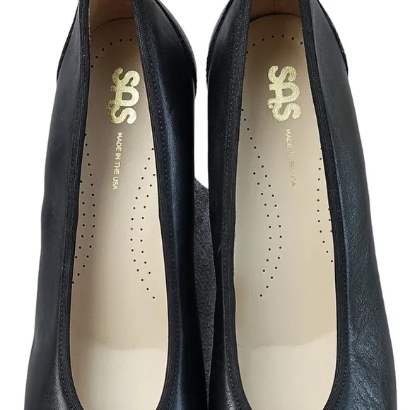 SAS Milano Black Leather Classic Pumps Heels Shoes Comfort USA Womens Si…