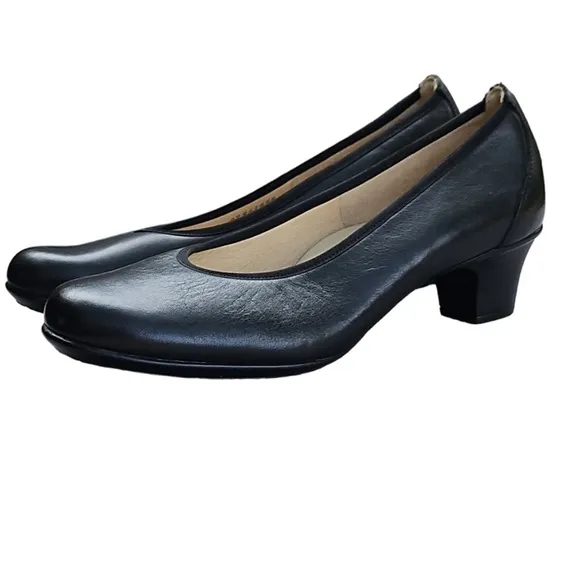 SAS Milano Black Leather Classic Pumps Heels Shoes Comfort USA Womens Si…