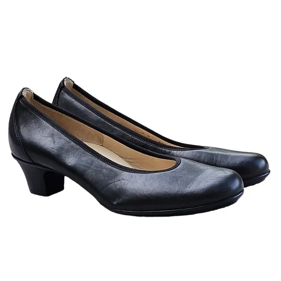 SAS Milano Black Leather Classic Pumps Heels Shoes Comfort USA Womens Si…