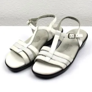SAS Tripad Comfort‎ Duo White Leather Wedge Slingback Strappy Sandals Size 8M