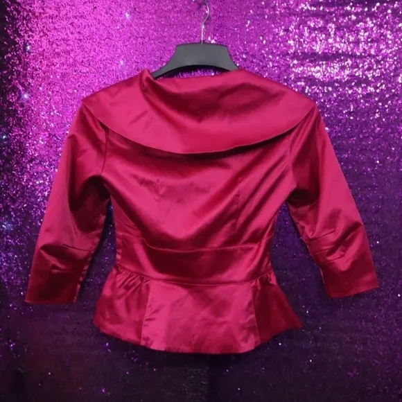 SATIN JACKET 2 Hot Pink Trashy Diva Courtney Pin Up Formal Retro Fuchsia Wedding