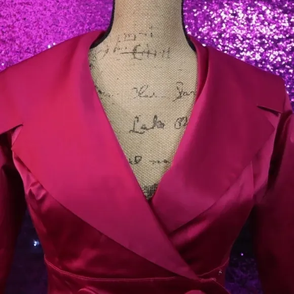 SATIN JACKET 2 Hot Pink Trashy Diva Courtney Pin Up Formal Retro Fuchsia Wedding