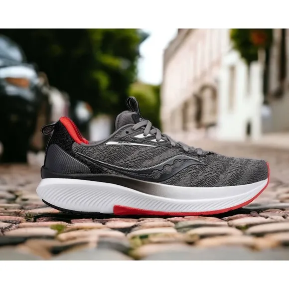 Saucony Echelon 9 Charcoal Red Running Race Shoes S20765 Mens 9.5 Fast Ship