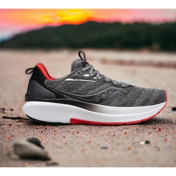 Saucony Echelon 9 Charcoal Red Running Race Shoes S20765 Mens 9.5 Fast Ship