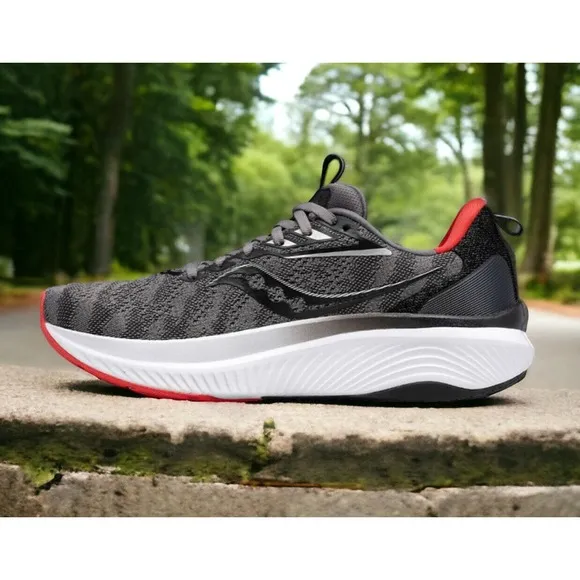 Saucony Echelon 9 Charcoal Red Running Race Shoes S20765 Mens 9.5 Fast Ship