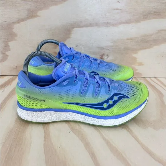 Saucony - Freedom ISO - Running Shoes - Blue/Yellow - Women's - 9 - S10355-4