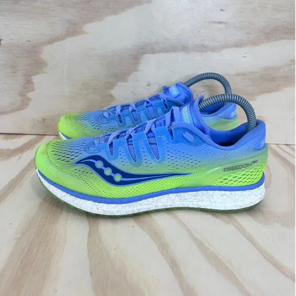 Saucony - Freedom ISO - Running Shoes - Blue/Yellow - Women's - 9 - S10355-4